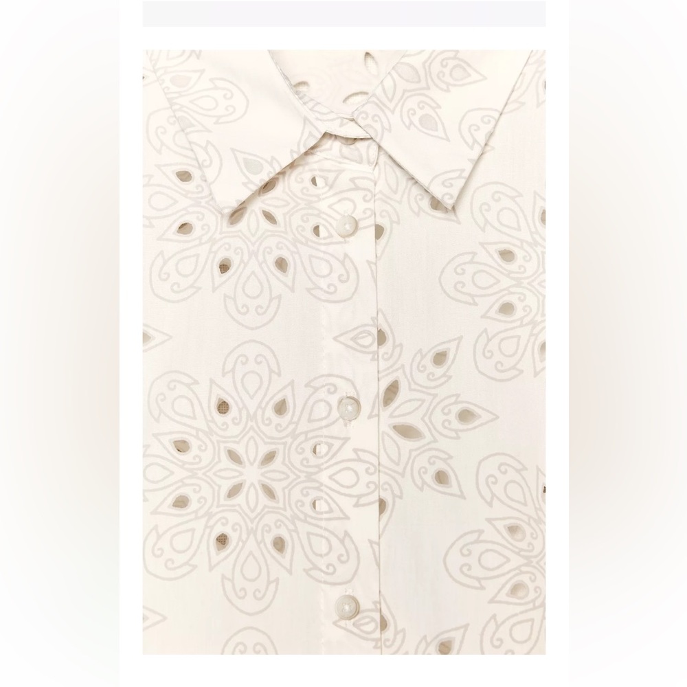 ZARA EMBROIDERED PERFORATED RUBBERIZED SHIRT - Picture 7 of 7